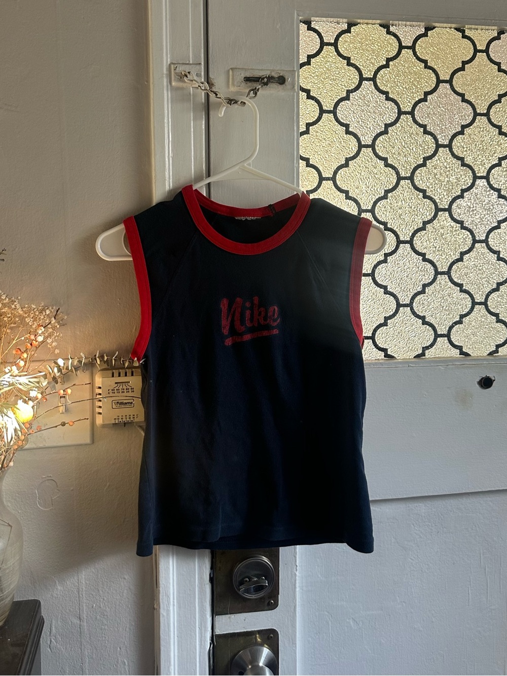 Vintage Nike Navy Tank Top with Red Trim